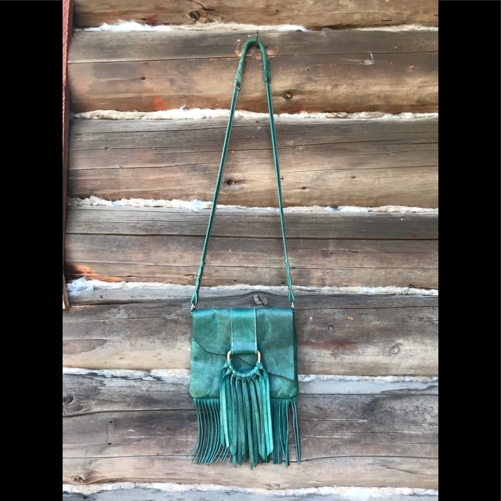 Teal Leather Festival Purse
